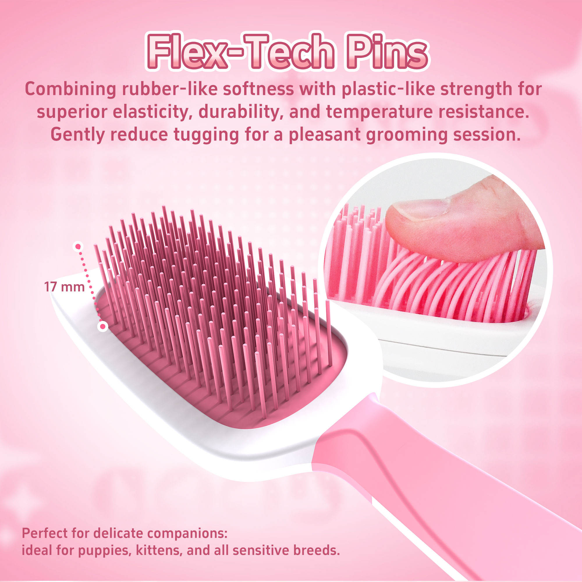 Pet Hair Grooming Soft Plastic Bristles Bathing Massage Dog and Cat Brush