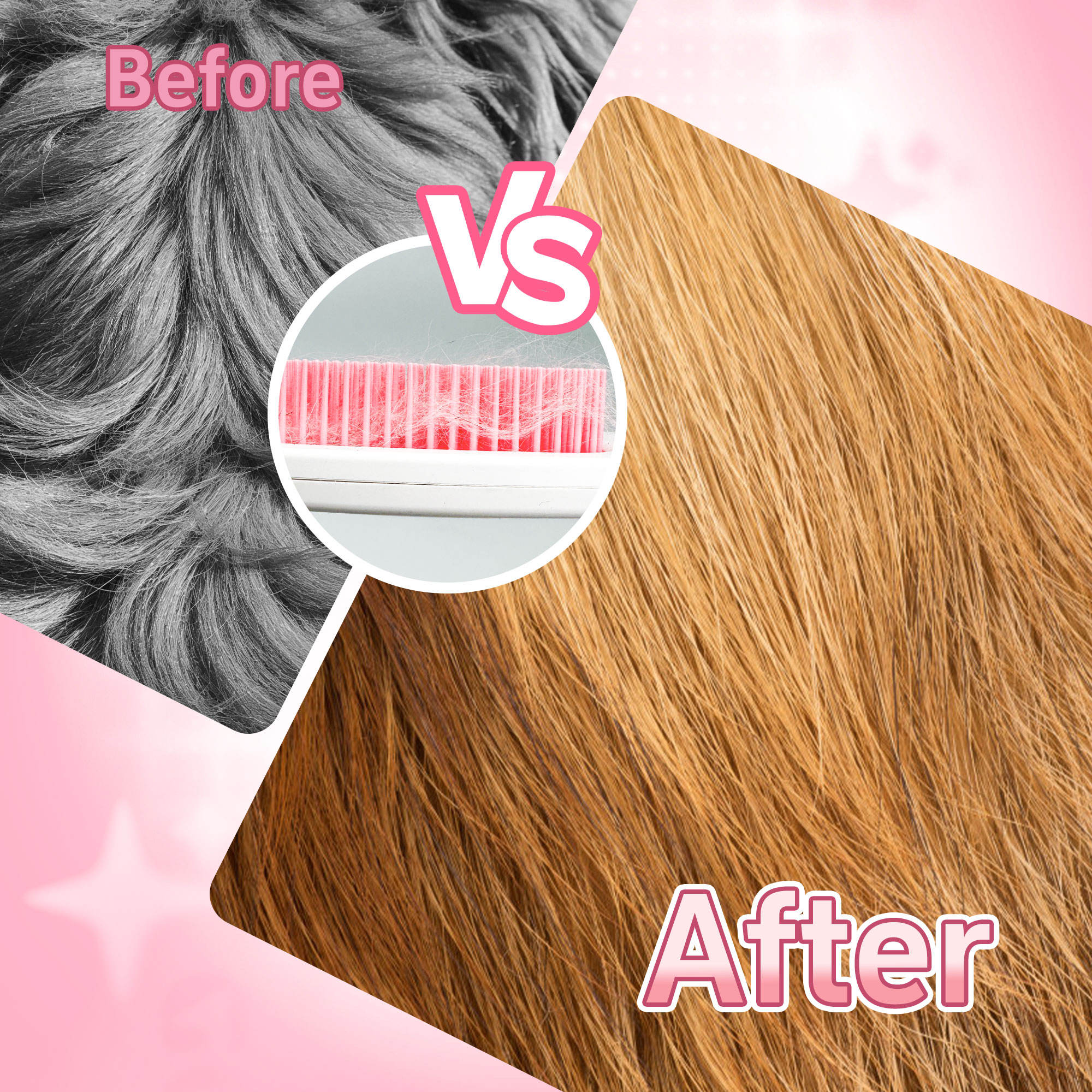 Pet Hair Grooming Soft Plastic Bristles Bathing Massage Dog and Cat Brush