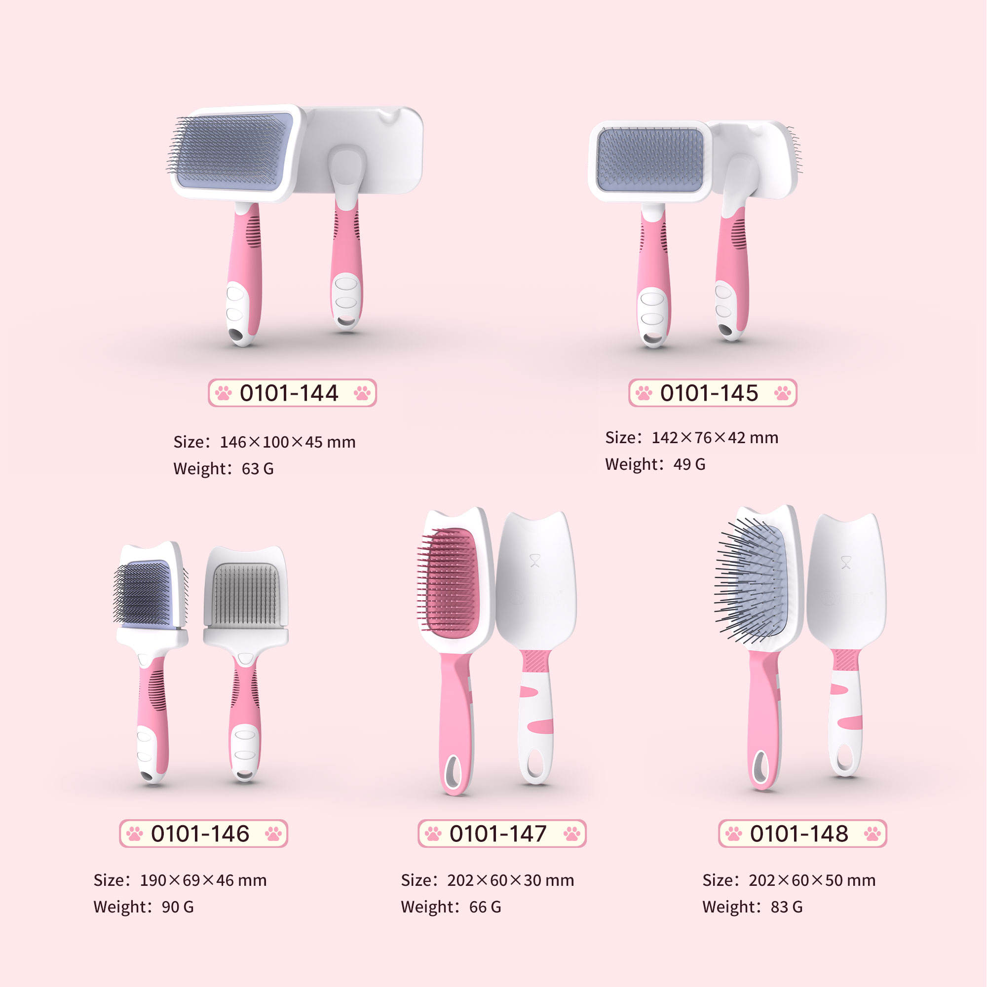 New Cat Series Grooming Tools Cute Design Pet Hair Cleaning Small Dog Slicker Brush
