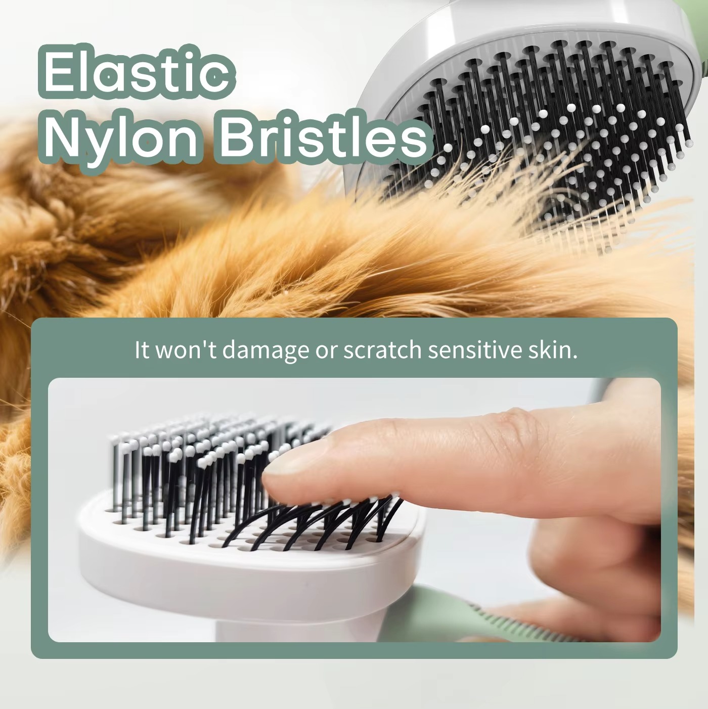 Pet Hair Remover Fur Grooming Nylon Pins/Bristles Comb Dog and Cat Brush