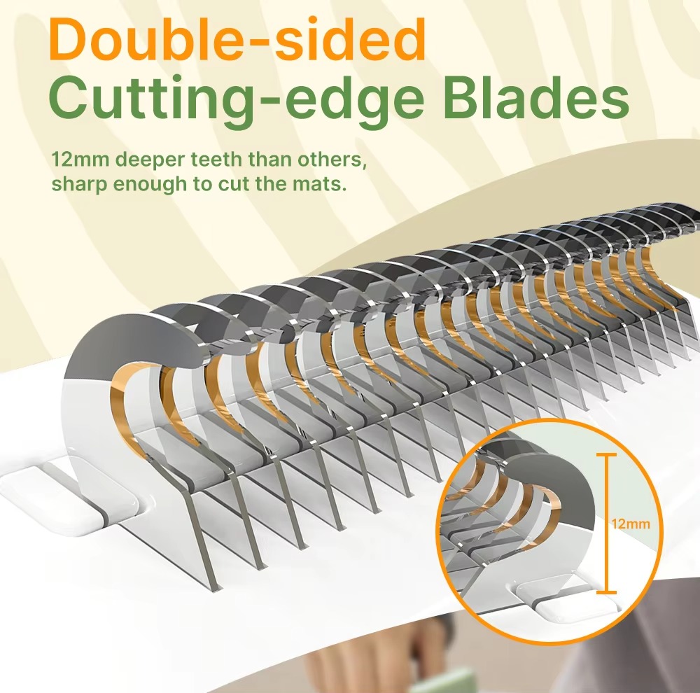 New Self Cleaning Pet Hair Grooming Dematting Comb Undercoat One Button Clean Dog and Cat Brush