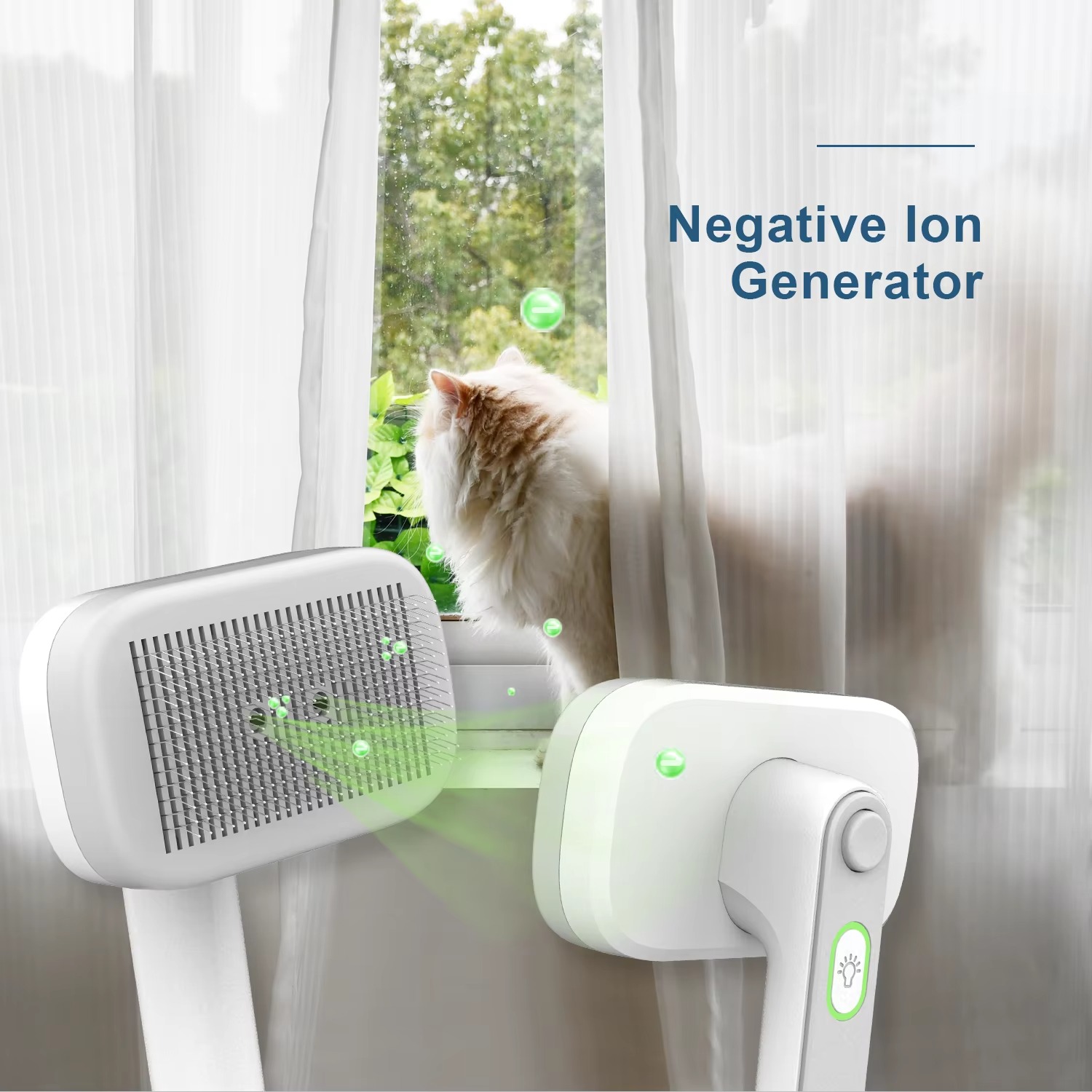 Negative Ions Pet Hair Remover Tool Dog and Cat Slicker Brush