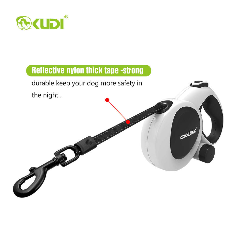3M/5M/8M/26FT Large Pet Reflective Retractable Dog Leash With Poop Bag Dispenser