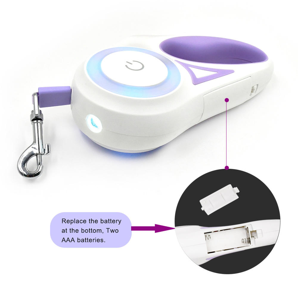 Wholesale Led Light Ring Nylon Tape Automatic Pet Lead Retractable Dog Leash