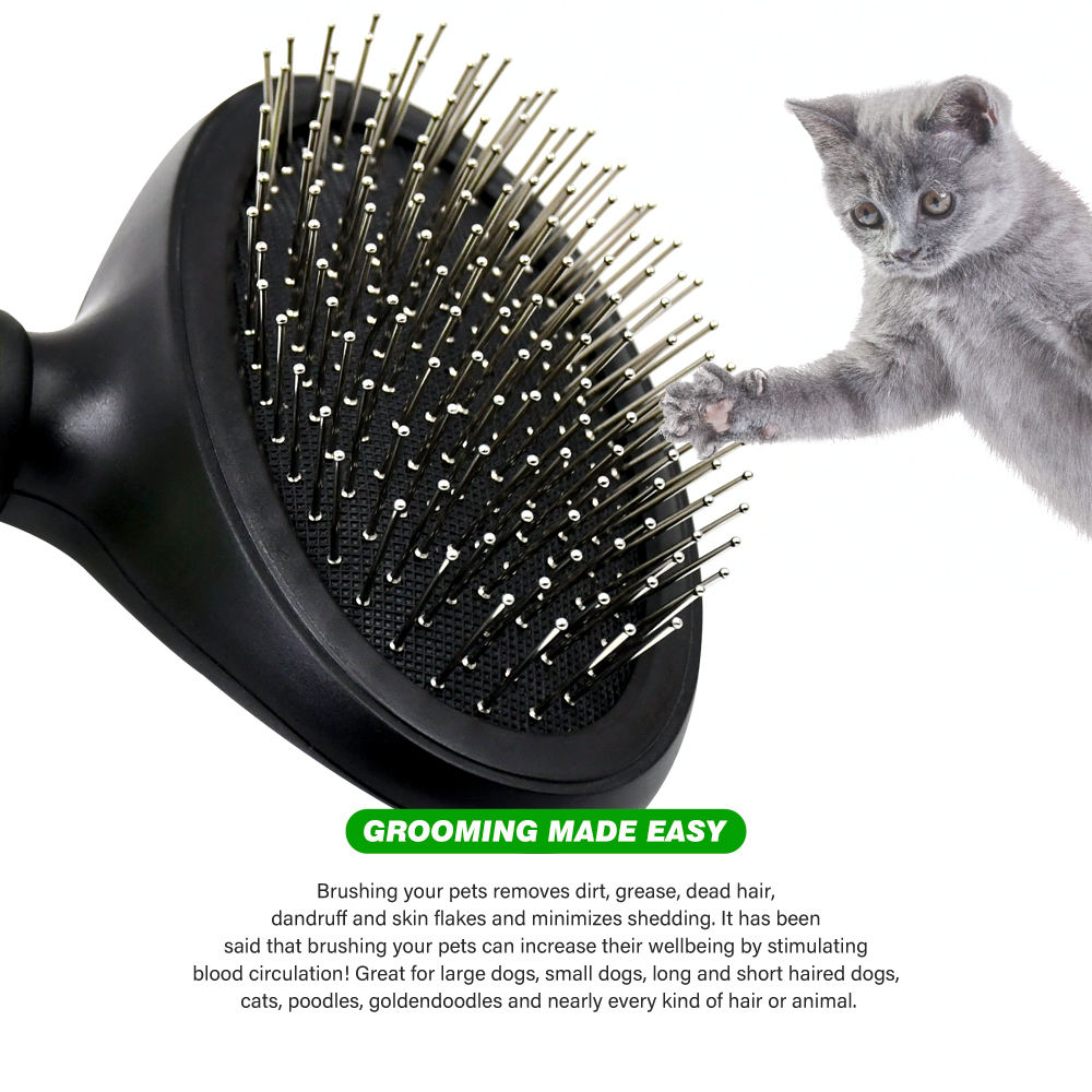 Stainless Steel Pet Hair Grooming Tool Dog and Cat Massage Pin Brush