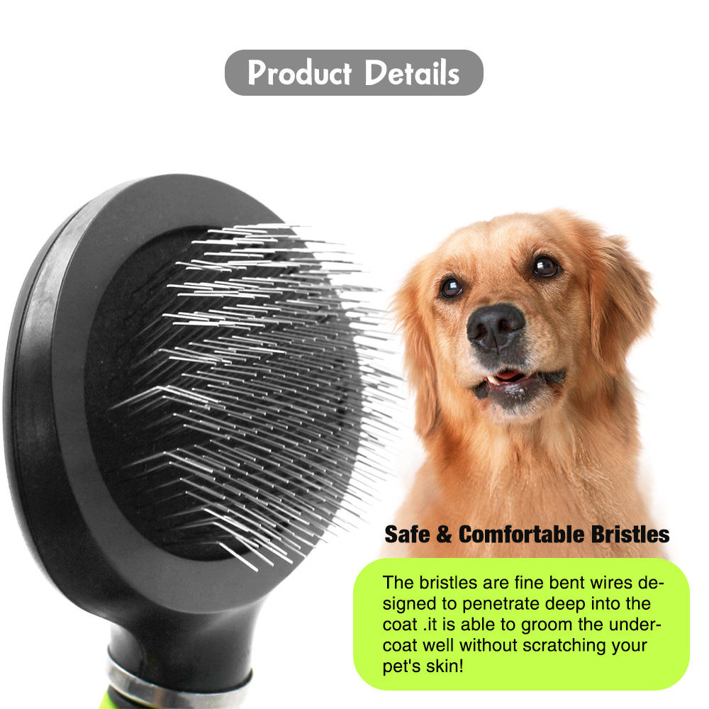 Professional Round Head Pet Long Short Hair Grooming Shedding Slicker Brush for Dog and Cat