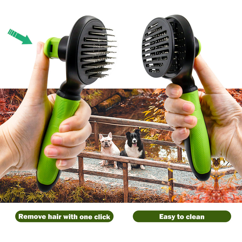 Wholesale Self Cleaning Pet Grooming Massage Dog Cat Pin Brush for Short Long Hair