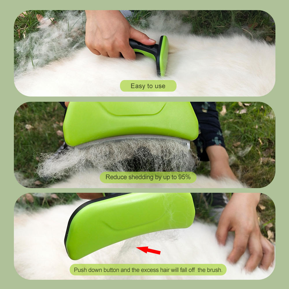 3 Sizes Self Cleaning One-Button Stainless Steel Pet Hair Grooming Deshedding Brush for Dog and cat