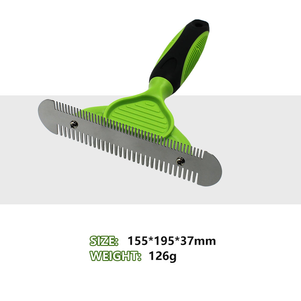 Double Side Pet Hair Grooming Dog Cat Horse Dematting Deshedding Tool