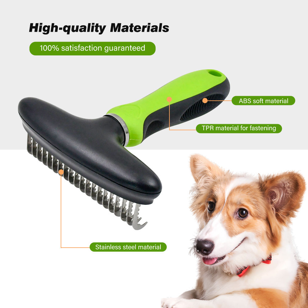 Professional Long Blade Undercoat Rake Dog and Cat Hair Grooming Dematting Comb