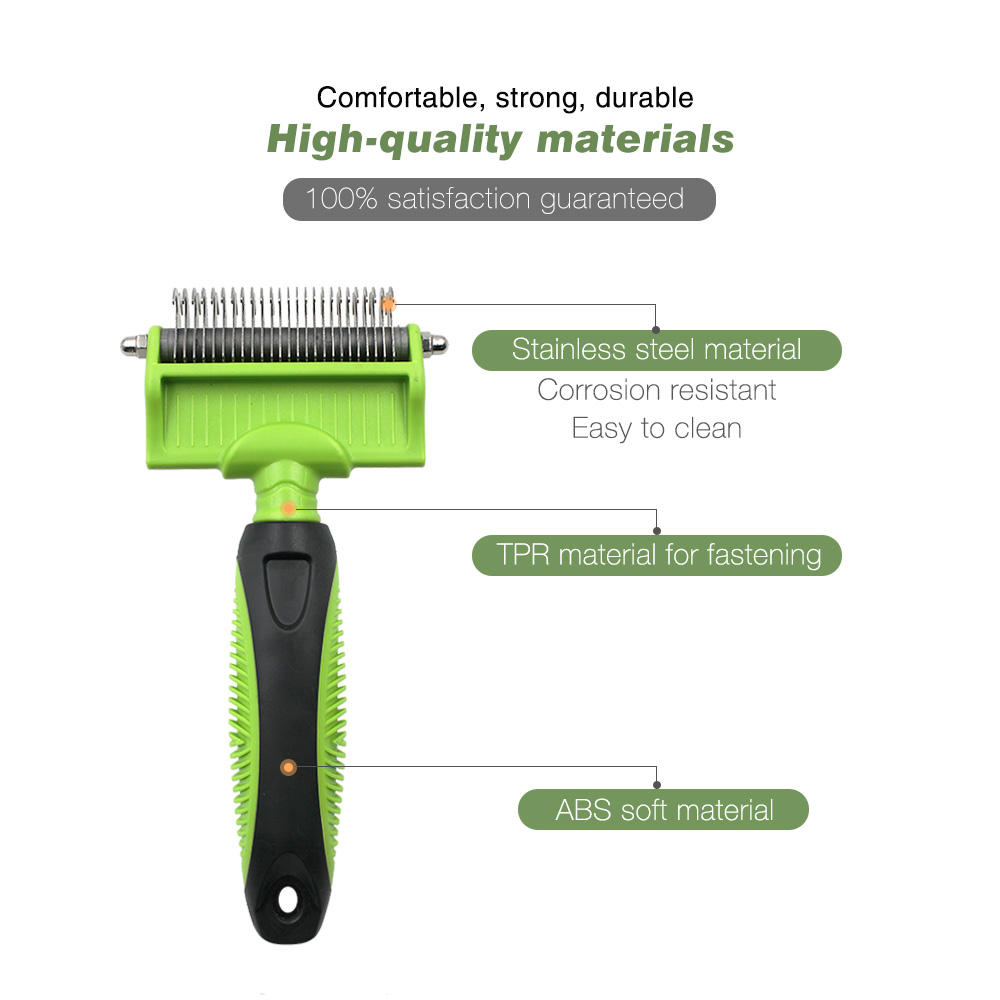 13+25 Stainless Steel Baldes Pet Hair Knot Grooming Brush Dog Cat Dematting Rake Comb