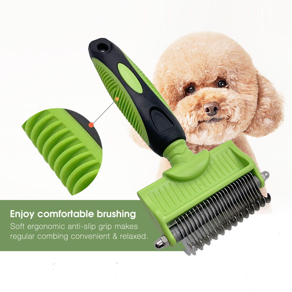 13+25 Stainless Steel Baldes Pet Hair Knot Grooming Brush Dog Cat Dematting Rake Comb