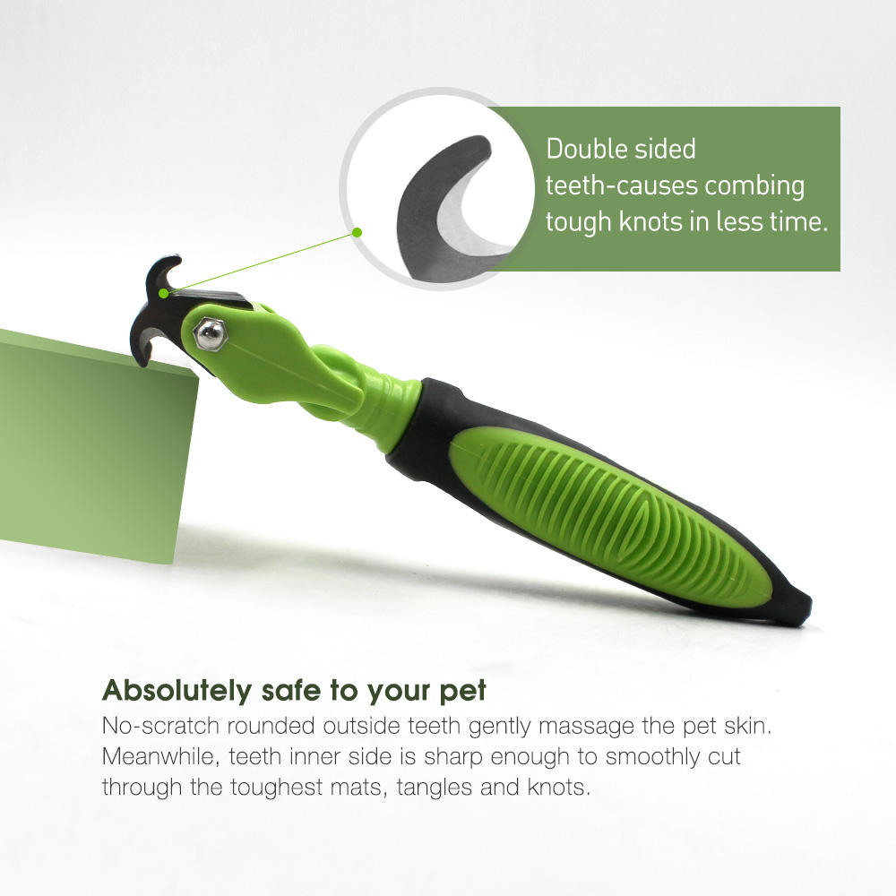 13+25 Stainless Steel Baldes Pet Hair Knot Grooming Brush Dog Cat Dematting Rake Comb