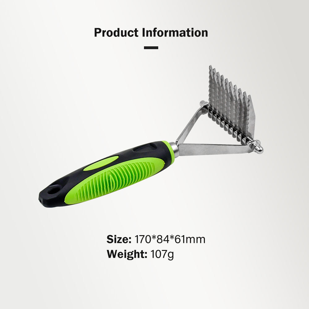Pet Undercoat Rake Brush Long Teeth Blade Dog and Cat Grooming Dematting Comb