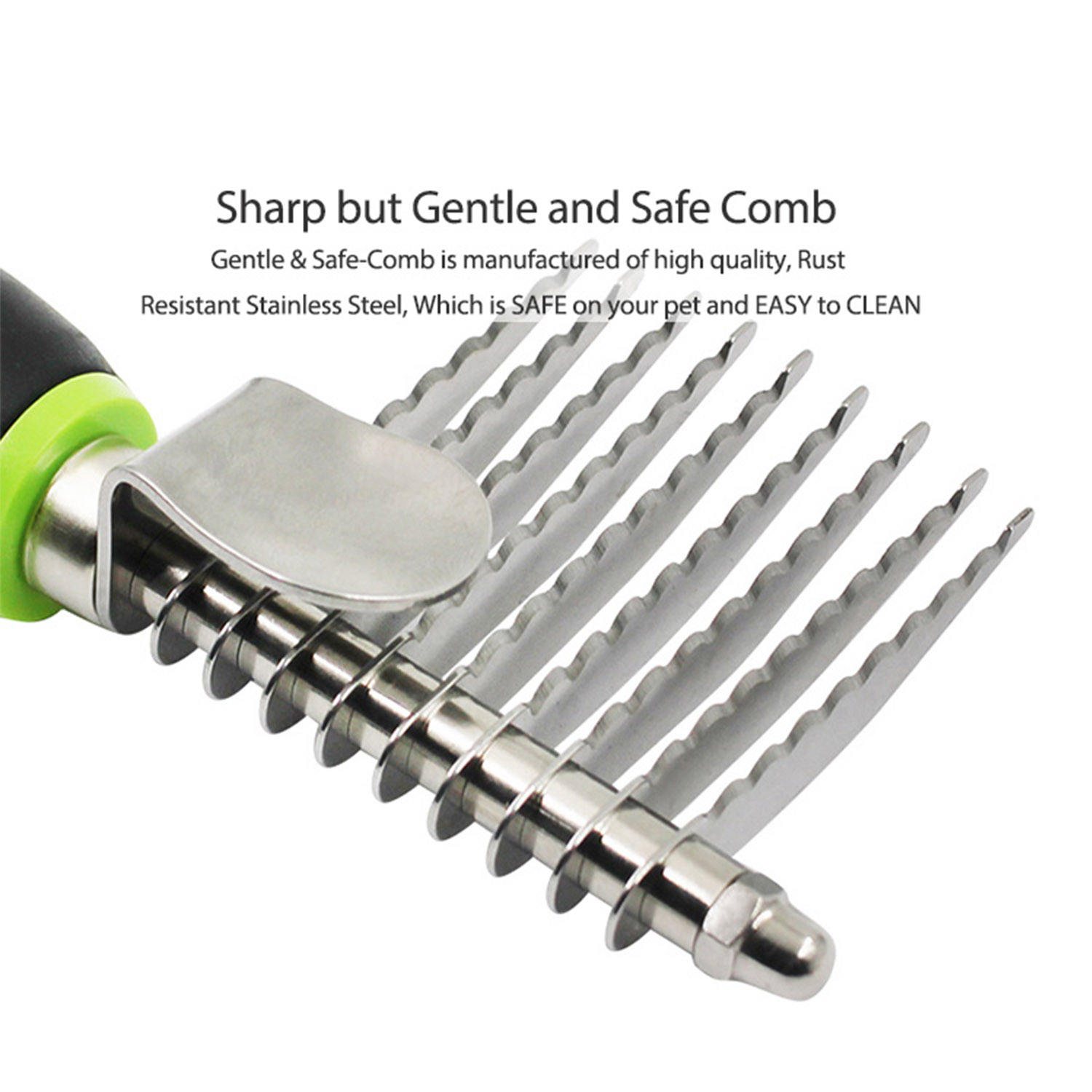 Pet Dematting Tool Cat Dog Stainless Steal Blades Hair Grooming Comb