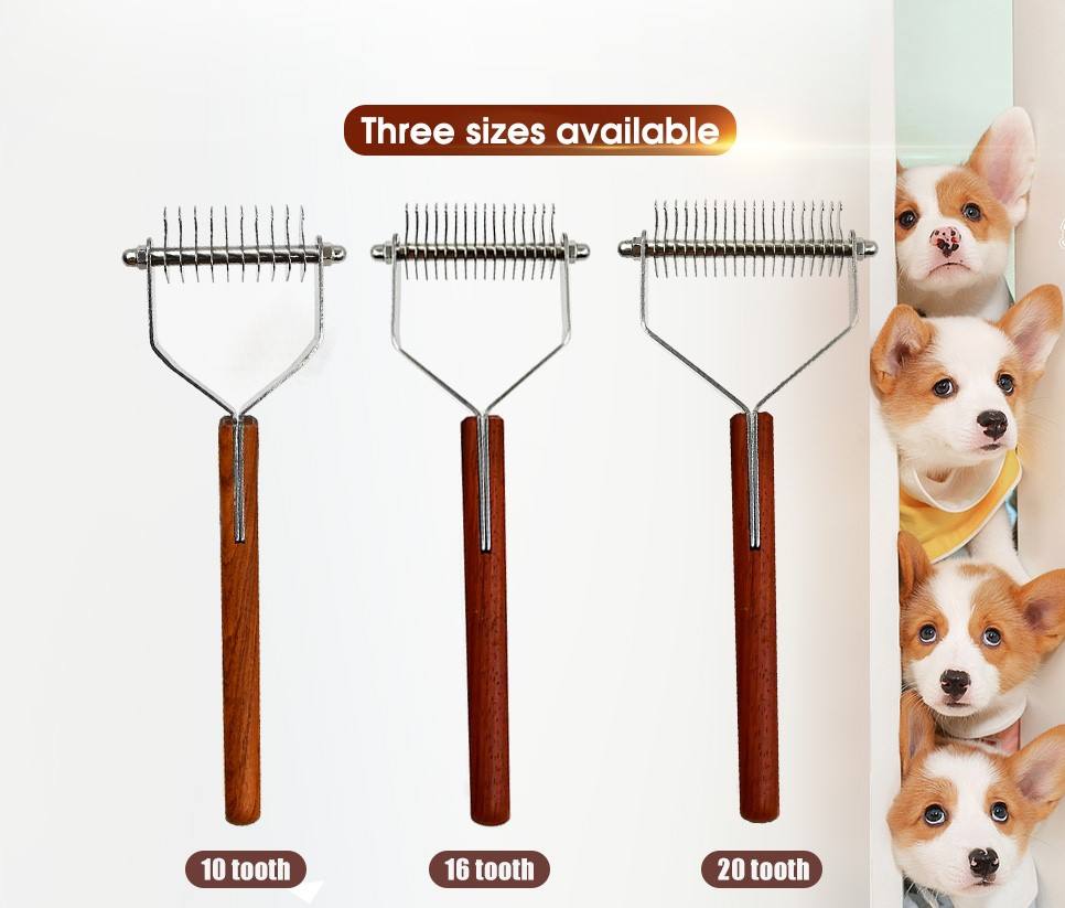 Wooden Pet Hair Grooming Dog and Cat Dematting Comb