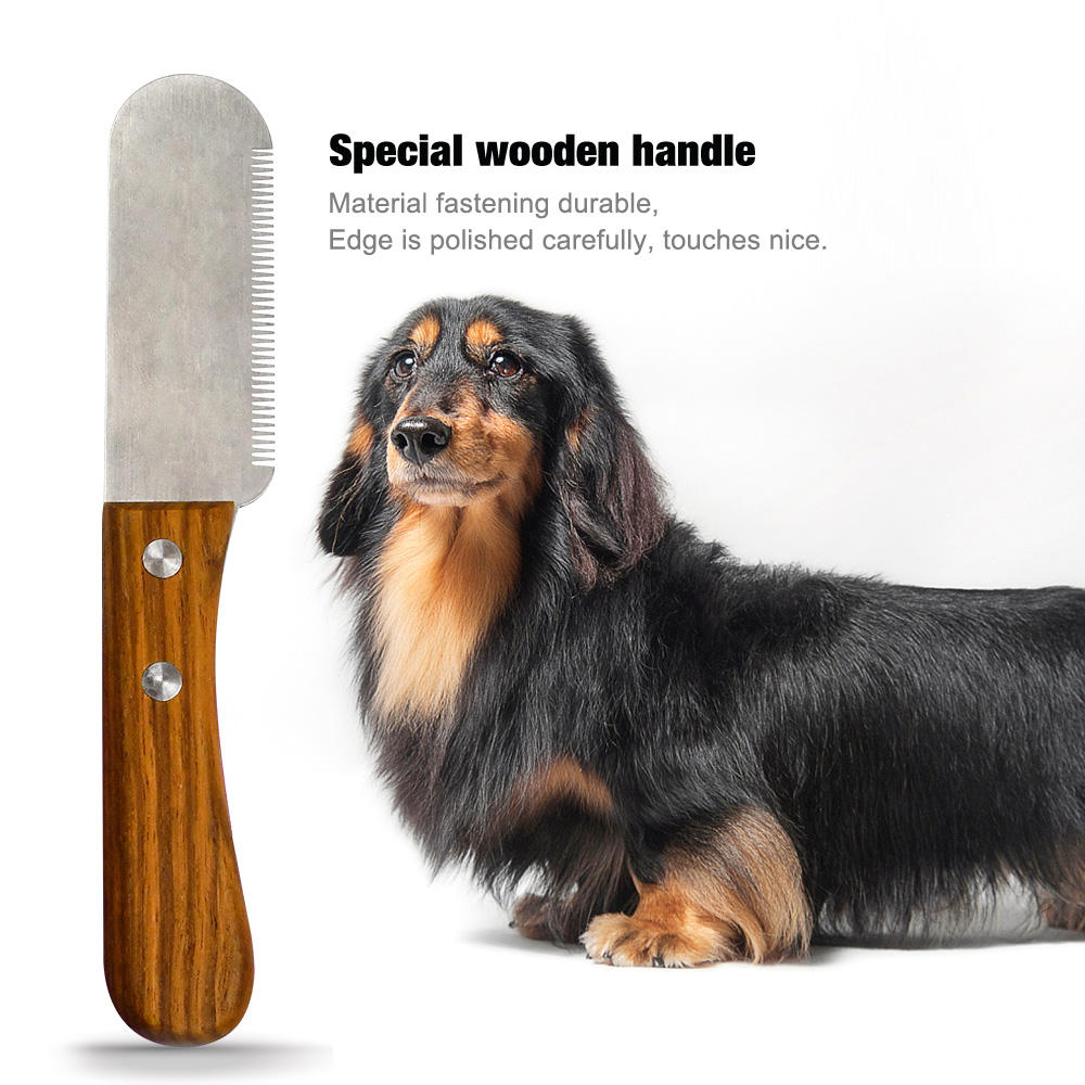 Stainless Steel Fine Coat Stripper Pet Undercoat Hair Grooming Carding Stripping Knife